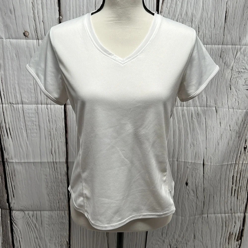 Jockey White V-Neck Workout Tee white - Size Large